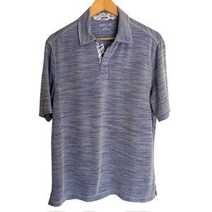 Marti Kat Blue Modal Blend Polo Shirt Large